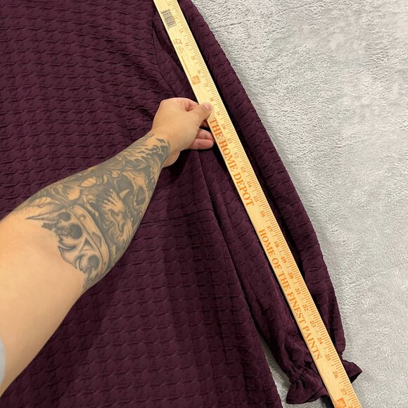 Tommy Hilfiger Women's Purple Embossed Dress 14 Shift Career Preppy Office - Picture 7 of 10